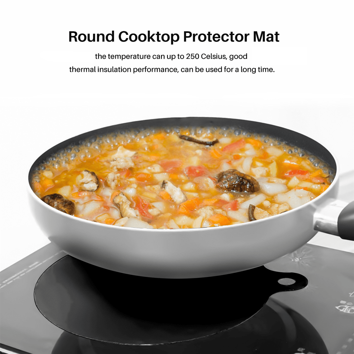 16Pcs Household Silicone Induction Cooker Protector Mat Round Cooktop Protector Mat Heat Insulated Pad 22cm Hot Pot Mat