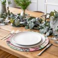 thumbnail image 2 of Eucalyptus Trucks Round 15 Inch Placemats Set of 8, Spring Farmhouse Floral Leaves Pink Plaid HeatResistant Non Slip Place Mats for Dining Table, Wipeable Braided Kitchen Table Mats for Housewarming, 2 of 9