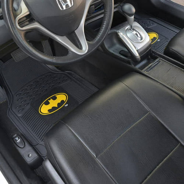 BDK Batman Car Seat Covers with Rubber Floor Mats, Trimmable Floor