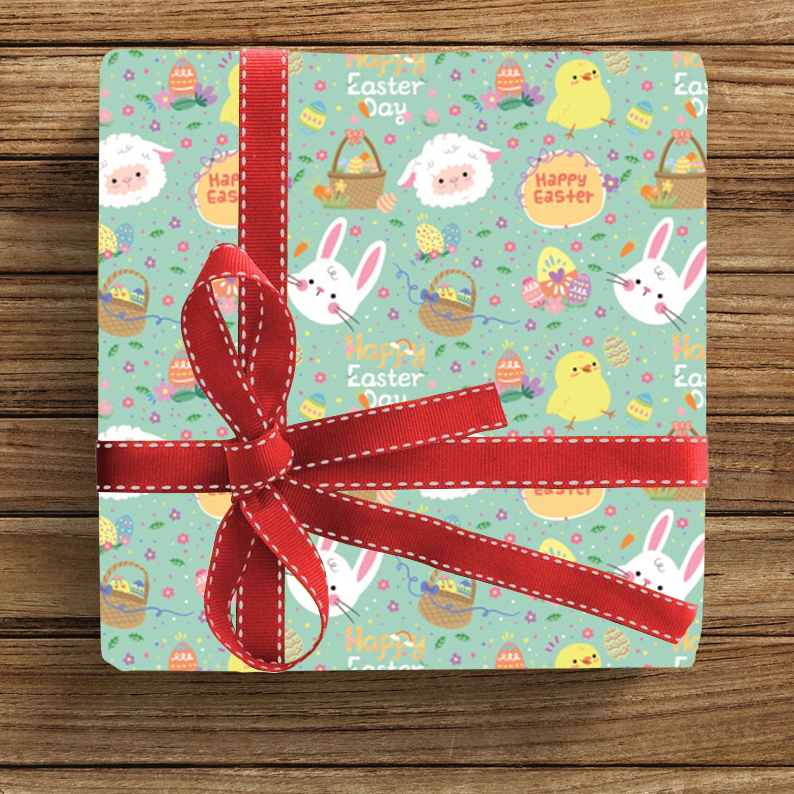 Vintage Cute Bunnies Gift Wrap Easter Birthday Wrapping Paper