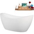 thumbnail image 3 of 67" Streamline B-436-180-PBR Soaking Freestanding Tub and Tray With Internal Drain in Polished Brass, 3 of 8
