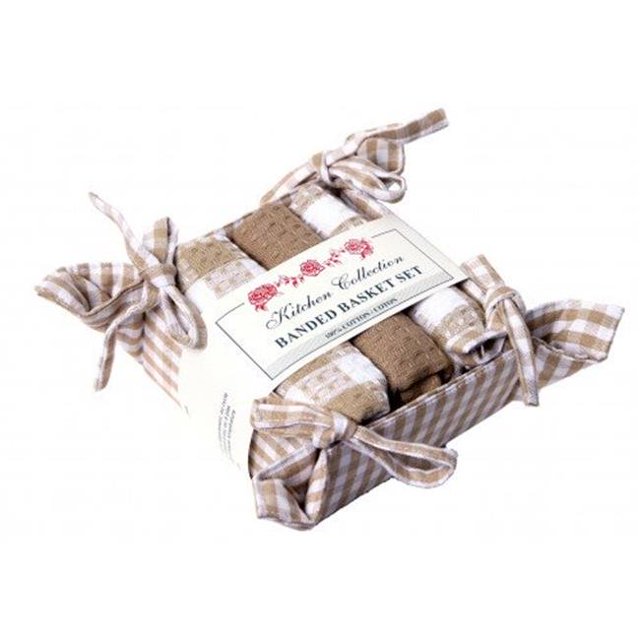 Mr. MJs Trading AG-48294 Bread Basket Set, Toro Beige Check