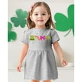 thumbnail image 2 of Tstars St Patricks Day Clover Dress for Toddler Girl Infant Toddler Fine Jersey Dress 4T Gray, 2 of 5