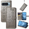 thumbnail image 4 of Étui Rabattable pour FOXDOCK Google Pixel 9/9 Pro, Chat et Chien en Cuir PU Embossé avec Fentes pour Cartes, Support, 4 of 6