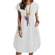 thumbnail image 4 of Vestido suelto de manga corta informal con estampado floral de algodón y lino de verano para mujer con bolsillo y cuello redondo Pompotops  ghjkhdj12063, 4 of 6