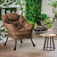 thumbnail image 6 of Costway Modern Polyester Fabric Lazy Chair Single Sofa Chair w/ Side Pocket Brown, 6 of 12
