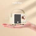 thumbnail image 2 of Retro Bluetooth Speaker,Wireless Vintage Small Speaker with Stereo Sound,Hands-free Call,400mA Battery,TF Card, Aux Line,Water-Proof For iOS Android Smartphone Home Office Gift Ideas White, 2 of 5