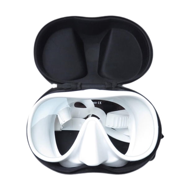 Máscara de apnea para adultos con protección nasal, gafas ergonómicas y visión amplia. Blanco