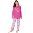 thumbnail image 1 of Dreams & Co. Women's Plus Size Long Sleeve Knit Pj Set Pajamas, 1 of 6