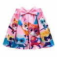 thumbnail image 3 of Girls' dress and children's SuperKitties fashion dress three piece set, short sleeved T-shirt+pleated skirt+bag set, suitable for children aged 3-10, 3 of 5