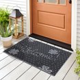 thumbnail image 3 of Ottomanson Easy Clean, Waterproof, Low Profile, Non-Slip Leaves Indoor/Outdoor Rubber Doormat, 18" x 28", Silver, 3 of 8