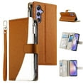 thumbnail image 4 of Funda cartera GANGXUN para Samsung Galaxy A54 5G , cuero PU con tarjetero, cremallera, correa de mano, soporte y protección 446°, 4 of 6