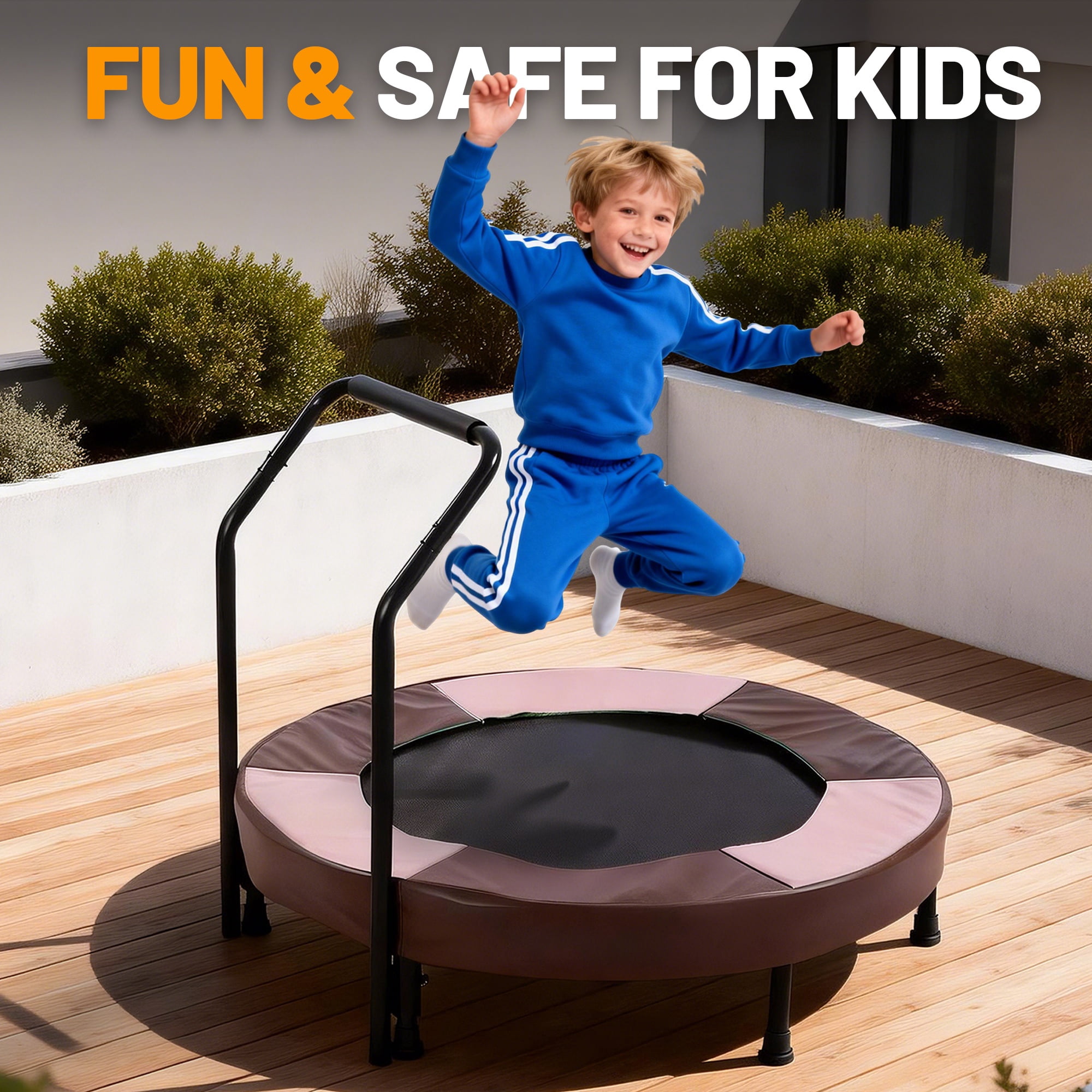 36 inch Mini Trampoline for Toddlers, SHINPT Foldable Trampoline for Kids for Birthday Gift, 36" Toddler Trampoline Indoor/Outdoor with Handle, Small Trampoline for Backyard, Patio, Lawn, Garden