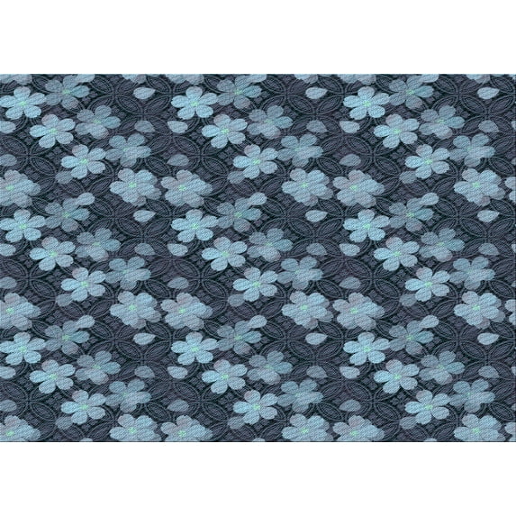 Ahgly Company Machine Washable Indoor Rectangle Transitional Blue Koi Blue Area Rugs, 5' x 8'