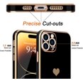 thumbnail image 3 of Love-Heart Luxury Case for Apple iPhone 14 Pro Heart Case, Cute Design Shiny Bling Cover, Soft TPU Slim Shockproof Protective Case for Apple iPhone 14 Pro for Women Girls, Black, 3 of 8
