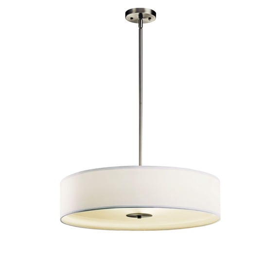 42122NI-Kichler Lighting-3 light Convertible Pendant - with Transitional inspirations - 6 inches tall by 24 inches wide-Brushed Nickel Finish