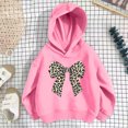 thumbnail image 6 of Girls' Leopard Bow Graphic Pullover Hooded Sweatshirt, Long Sleeve Relaxed‑Fit Kids Hoodie, Casual Printed Tops for Daily Play and Cool‑Weather Outdoor Activities Pink 2-3T, 6 of 7