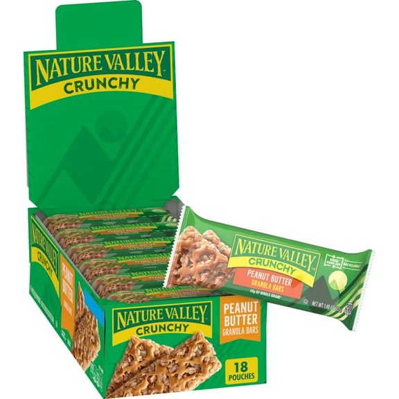 Nature Valley Crunchy Granola Bars, Peanut Butter, 1.49 oz, 18 ct, 36 bars