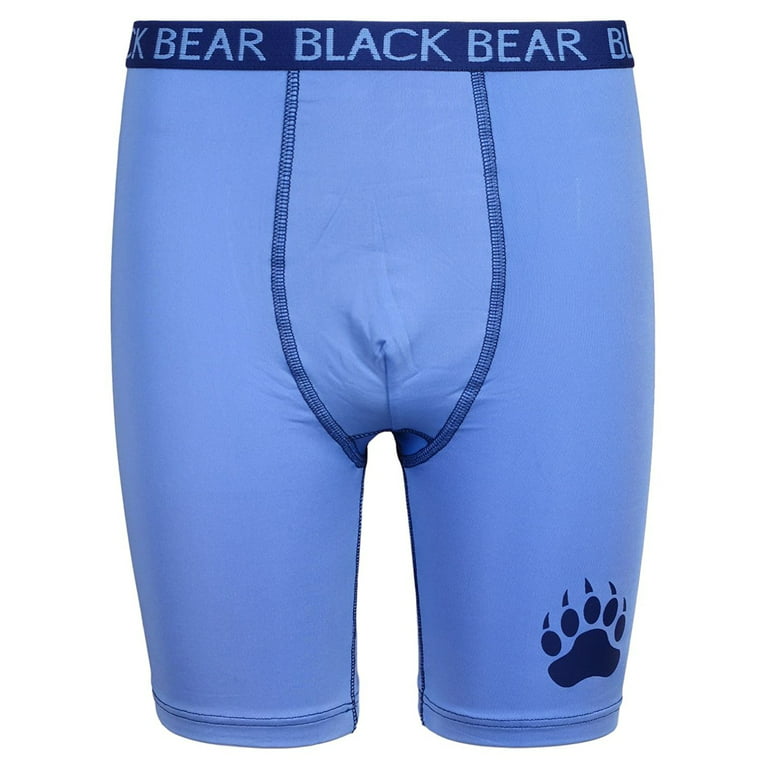 Black Bear Boys' Performance Dri-Fit Compression Long Boxer Brief Pack of  4, Light Blue, Navy, Black, Red, Small / 4-6' 