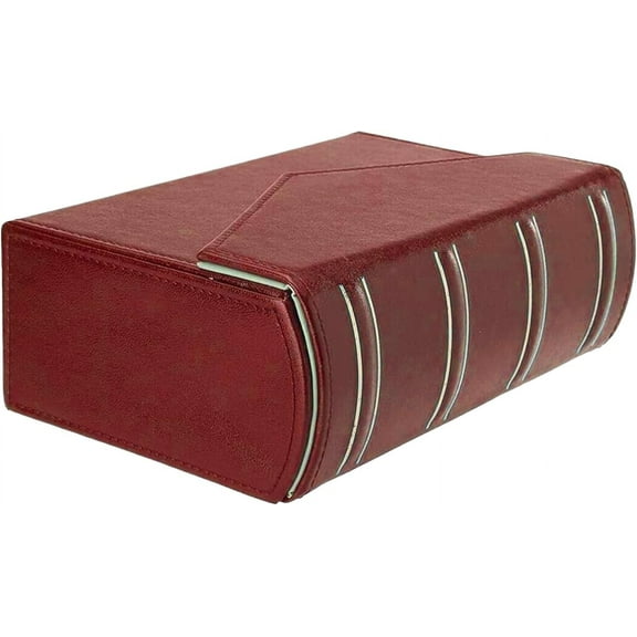 Leather Banknote World Currency Collection Holder Box: PMG Graded Banknote Holder, Currency Organizer Paper Money Holders for Collectors, Classic Paper Money Collecting Storage (Red)