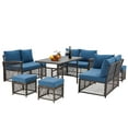 thumbnail image 5 of AECOJOY Outdoor Furniture Set, 7-Piece Rattan Wicker Sectional Sofa Couch, Patio Conversation Set with Dining Table & Chair in Navy, 5 of 10