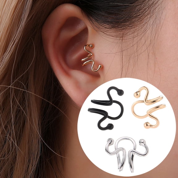SmartBy Women Ear Cuff Clip Cartilage Earring No Piercing Adjustable U-type Jewelry