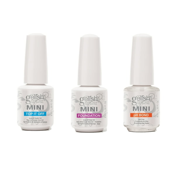 Gelish Gel LED Foundation Base Coat + Top It Off Coat + pH Bond 15 mL