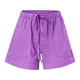 thumbnail image 2 of Clearance Summer Clothing Set Women Gaiseeis Women Shorts Plus Size Womens Summer Cotton Comfy Drawstring Casual Elastic Waist Pocket Loose Shorts Pants, 2 of 7