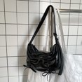 thumbnail image 3 of Bolso de hombro con lazo plisado suave, bolso Hobo de cuero PU, bolso cruzado de moda para mujer, 3 of 9