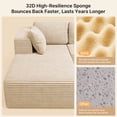 thumbnail image 2 of Sofa Couches, Lofka 105" L Shaped Sectional for Living Room, No Assembly Boneless Deep Seat, Beige Corduroy, 2 of 10