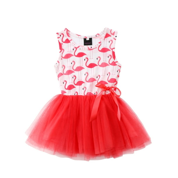 Pudcoco Pudcoco Newborn Toddler Baby Girls Flamingo Cotton Tutu Dress