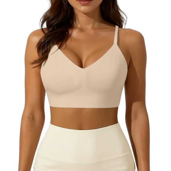 WTOBBY Women's U-Back Underwire Bra with Deep Backless Design, Gathered Cups for Enhanced Cleavage, Supportive Fit for Large Bust, Ideal for Evening Wear,Beige 32