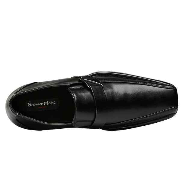 Bruno Marc Men's Giorgio Leather Lined Dress Loafers Shoes Wide Width, Size: 9, Black