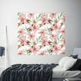 Bingfone Polyester Fabric Tapestry Lilies Flowers Wall Hanging Tapestry