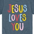 thumbnail image 3 of Instant Message - Jesus Loves You - Toddler & Youth Short Sleeve Graphic T-Shirt, 3 of 6