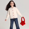 thumbnail image 5 of Girls' Cardigan Sweater Cute Heart Buttons Cotton Long Sleeve Crewneck Uniform Sweater for Girls Warm Knitted Cardigan Jacket, 5 of 9