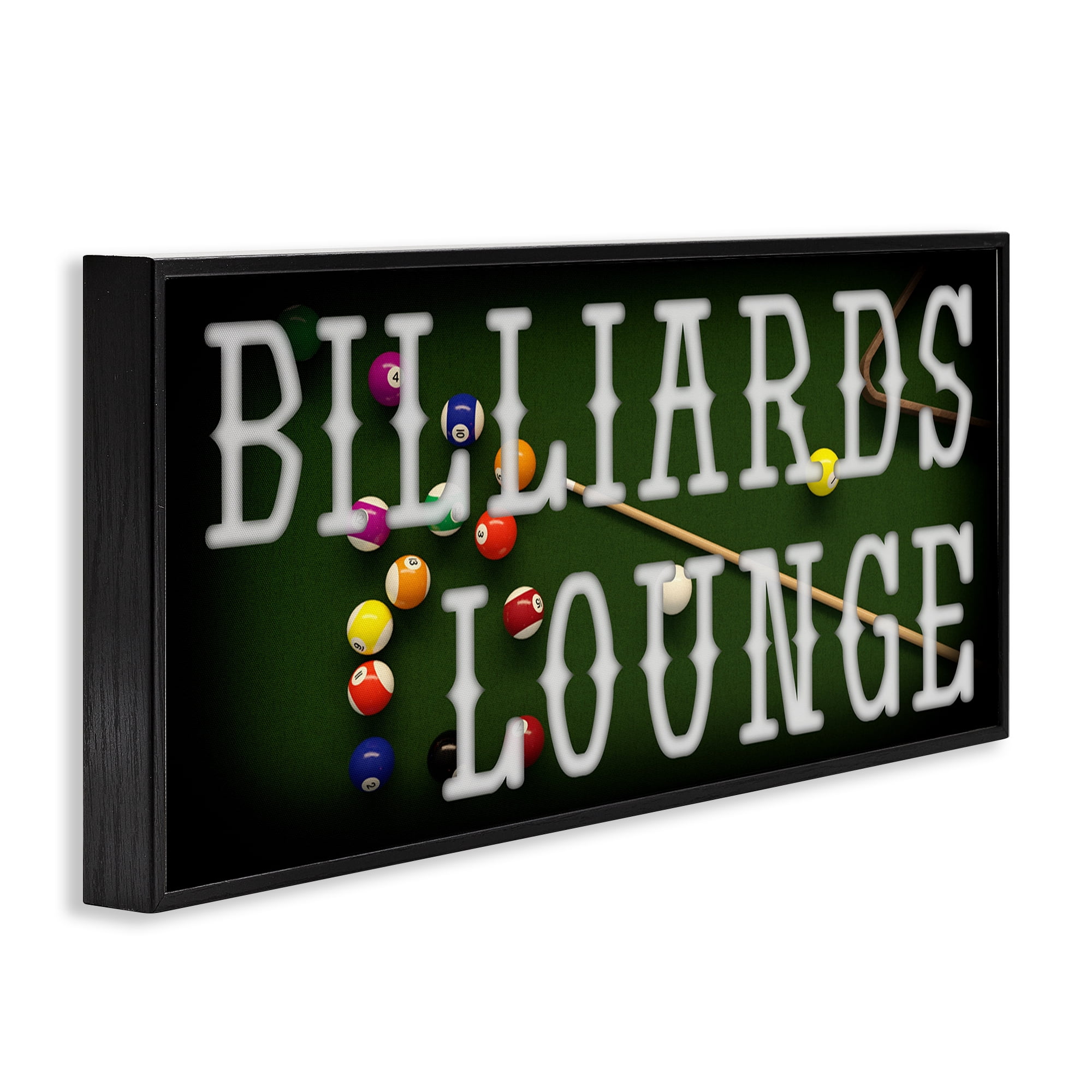 Stupell Industries Billiards Lounge Recreation Black Framed Giclee Art, design by Marcus Prime
