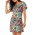 thumbnail image 2 of Fotbe Cute Nautical Bata de Dormir para Mujer con Estampado, Camisón de Algodón de Manga Corta, Ropa de Dormir Casual, 2 of 6
