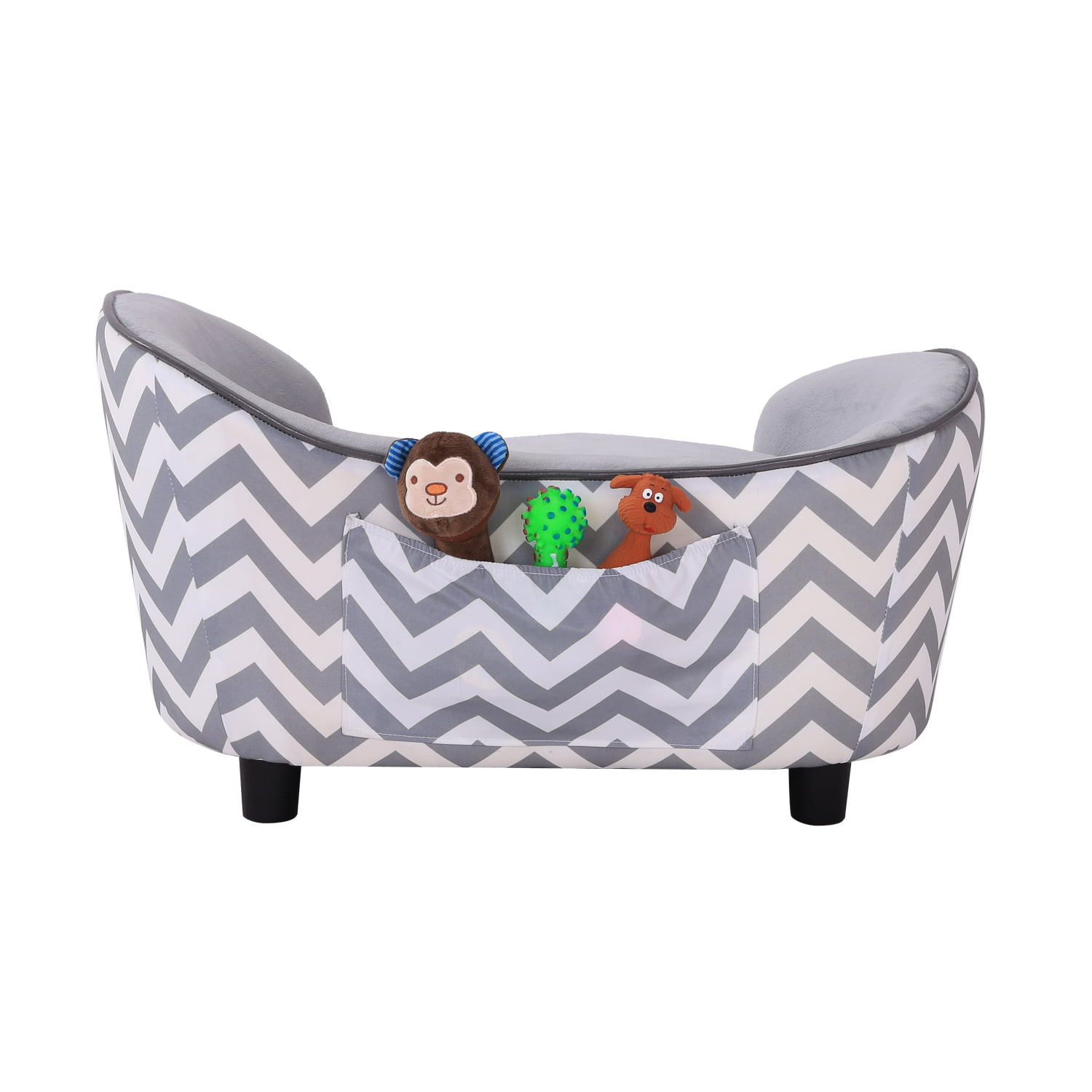 PawHut Pet Soft Warm Sofa Elevated Dog Puppy Sleeping Bed Raised Lounge Couch Bolster Side Pet Furniture Grey Aosom Canada