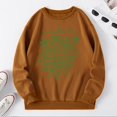 thumbnail image 2 of Gibobby Sudaderas de Navidad para mujer Suéter holgado de lana con estampado de letras y fecha y cuello redondo para mujer Otoño Invierno(Marrón,M), 2 of 3