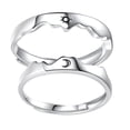 thumbnail image 1 of 1 Paire Réglable Anneau Ouvert Lune Soleil Gravé Anneau Couples Bijoux Cadeau, 1 of 9