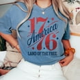thumbnail image 6 of 1776 America T-Shirt – Land of the Free Patriotic USA Tee – Red White Blue Independence Day Shirt for 4th of July, Veterans Day, or Memorial Day, 6 of 7