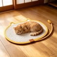 thumbnail image 4 of BZPIZ Summer Cat Dog Cooling Mat with Scratching Board Ice Silk Self Cool Pad for Small Medium Dogs & Cats, Pet Sleeping Pad for Indoor & Outdoor Floor, Car Seats, Washable & Non-Toxic Yellow, 4 of 6