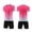 Hot Pink, variant on Men's 2 Piece Athletic Tracksuit Set Gradient Short Sleeve Crewneck Shirt and Drawstring Shorts Uniform Sportswear for Soccer Running Gym Workout