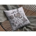 thumbnail image 4 of 26â€ Gray White Wildflower Indoor Outdoor Zippered Throw Pillow, 4 of 4