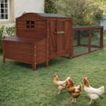 thumbnail image 1 of Garvee Poulailler en Bois avec Tissu Oxford Résistant aux Intempéries, Convient à 5 Poules, Rouge Foncé, 1 of 8