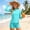 Light Blue, variant on FSYBOA Girls Rash Guard Swimsuits, Holiday Long Sleeves 2 Piece Quick Dry Kids Bathing Suit Swimwear Black Size 10-12T