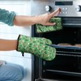 thumbnail image 2 of St. Patrick's Day and Clovers Green Kitchen Oven Mitt and Pot Holder Set 2 Pcs, Heat Resistant Up To 392 °F, for Baking, Cooking and Grilling, 2 of 6
