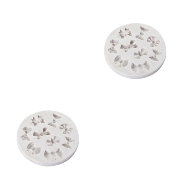 Inteprter Fondant pastel silicona arcos molde dibujos animados molde Cupcake decoración moldes para hornear azúcar decorativo hornear casero Blanco 2piezas