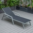 thumbnail image 6 of LeisureMod Marlin Modern Grey Aluminum Outdoor Patio Chaise Lounge Chair with Square Fire Pit Side Table Perfect for Patio, Lawn, and Garden, 6 of 23